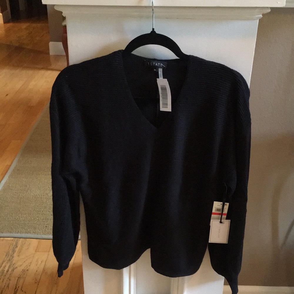 1.State NWT balloon sleeves, v-neck ribbed sweater